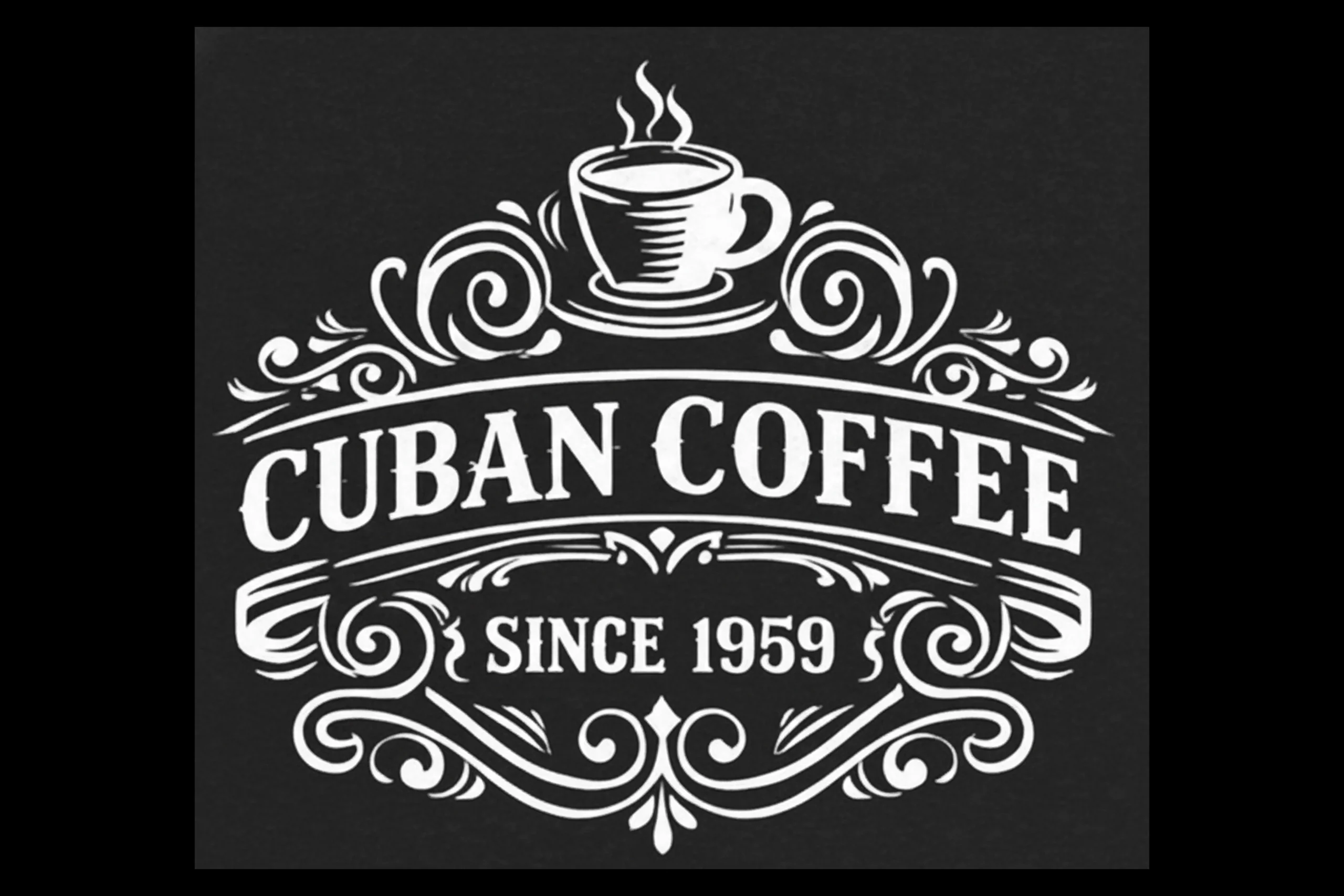 Cuban Coffee — Since 1959 — engraved slate artwork from the Cuban & Latino Heritage collection