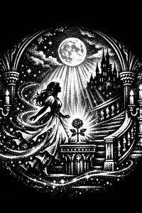 Moonlit Rose and the Silhouetted Vigil