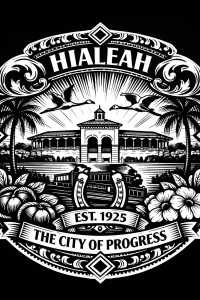 Hialeah Emblem with Pavilion and Palms
