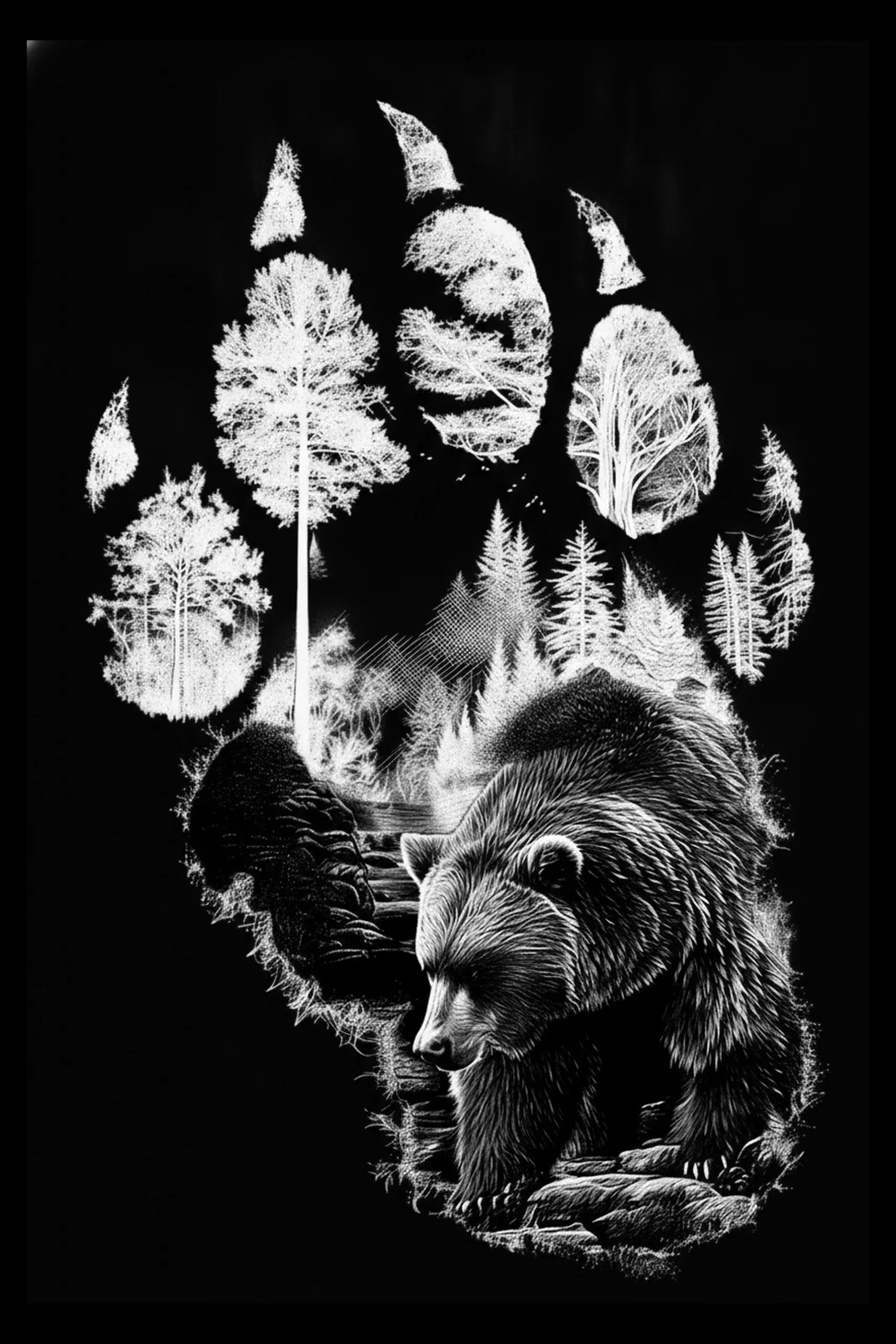 Footprint of the Forest — engraved slate artwork from the Nature & Wildlife collection