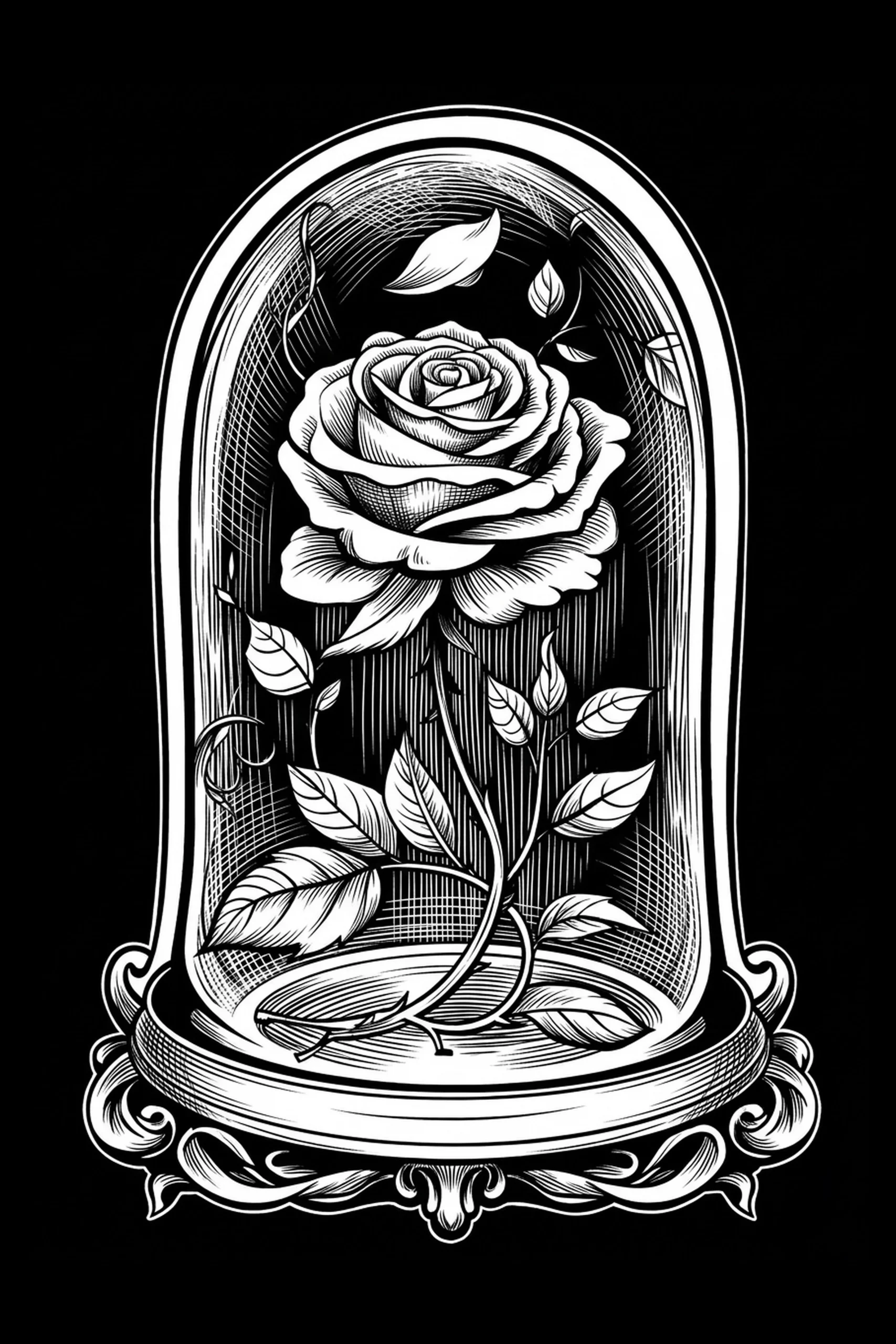 What the Glass Protects — engraved slate artwork from the Fairy Tales & Storybooks collection