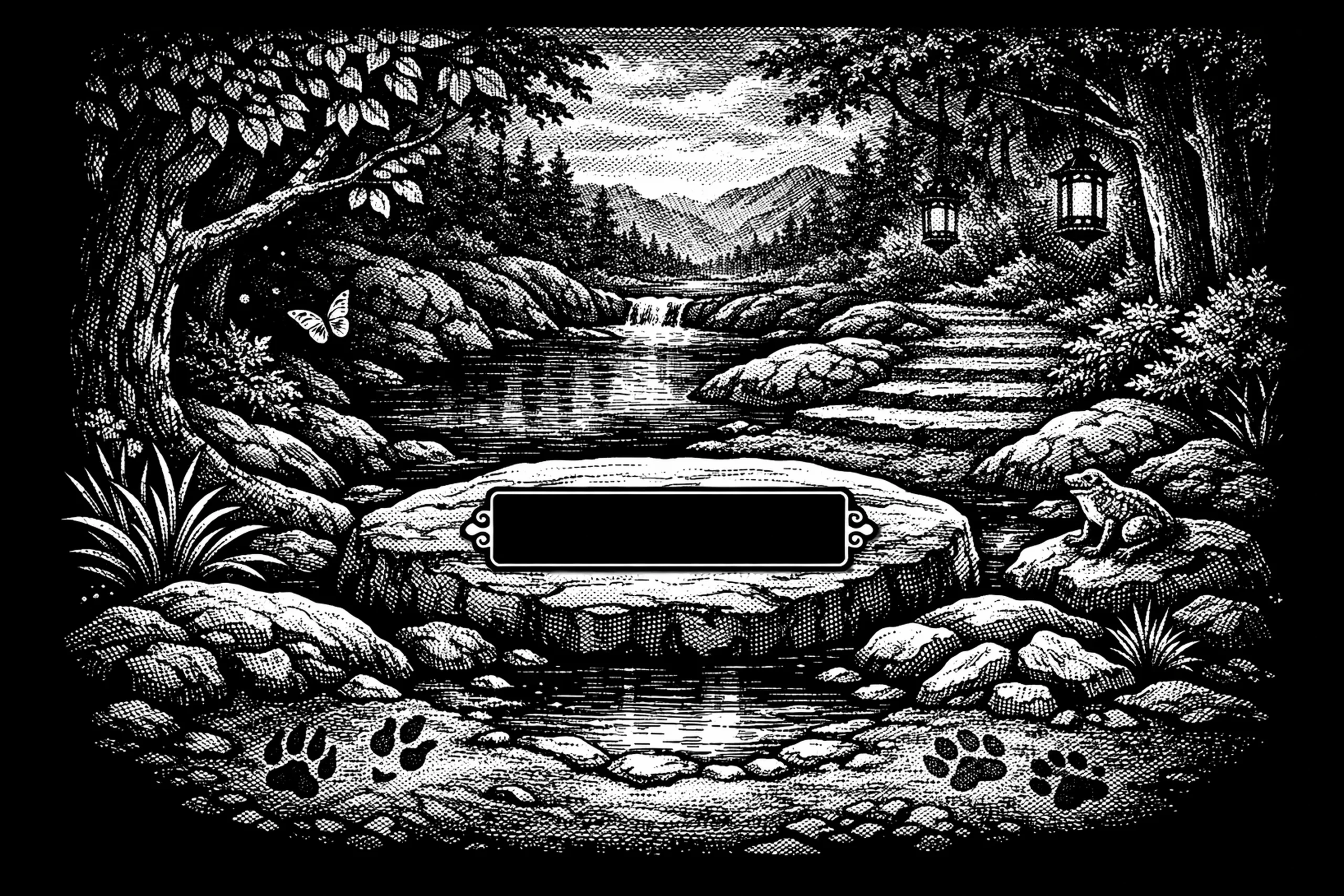 The Hidden Pool — engraved slate artwork from the Nature & Wildlife collection