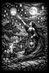 Lanterns Toward the Moon