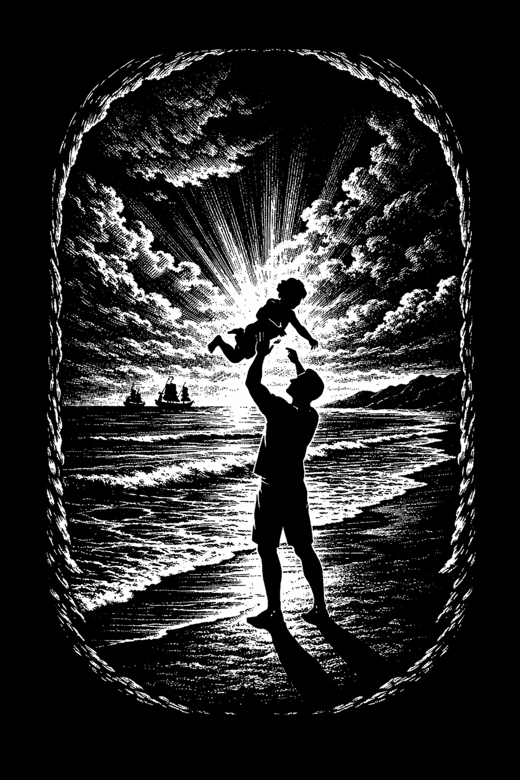 Harbor Halo — engraved slate artwork from the Family & Inspiration collection