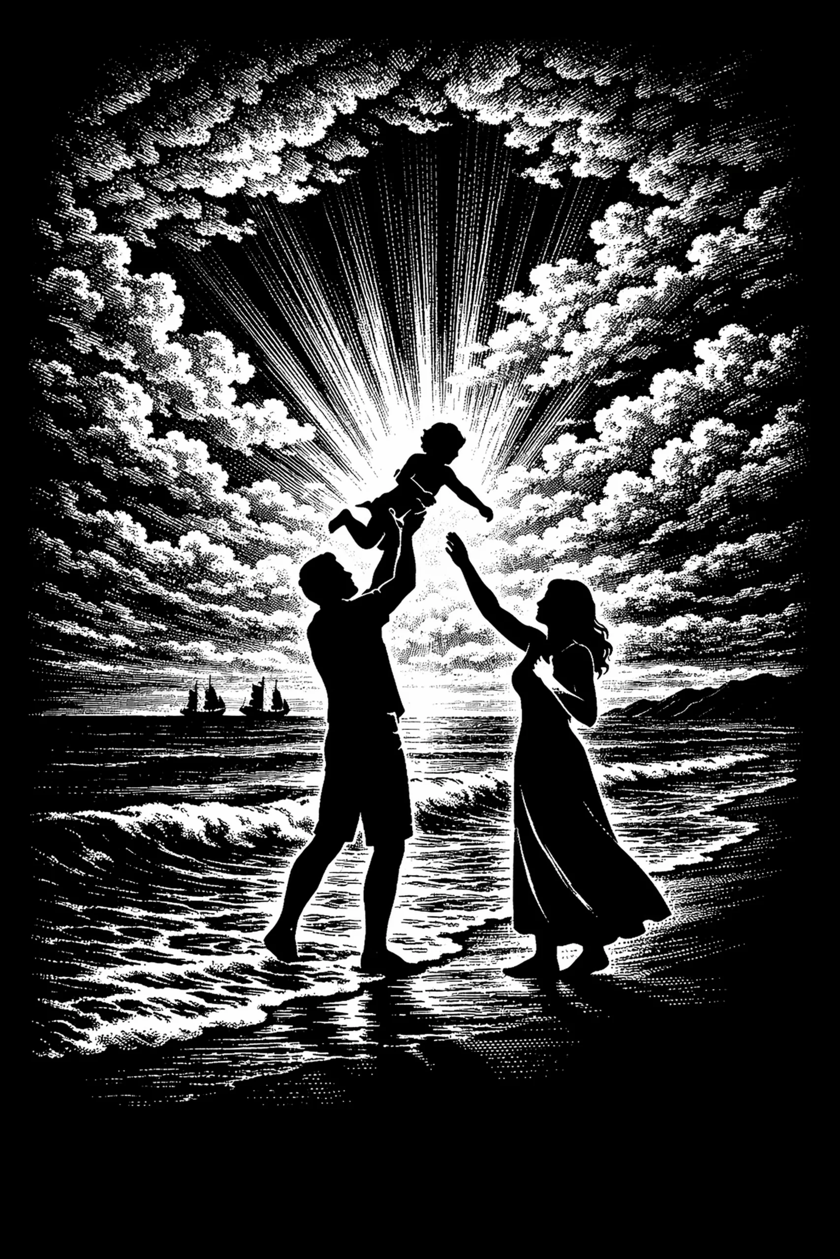 The Horizon Between Us — engraved slate artwork from the Family & Inspiration collection