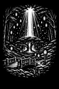 Luminous Lantern Grove — engraved slate artwork from the Fairy Tales & Storybooks collection