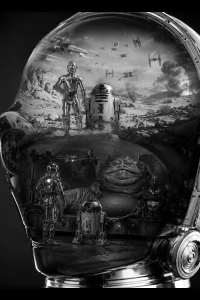 Tatooine Reflections — engraved slate artwork from the Heroes & Adventures collection