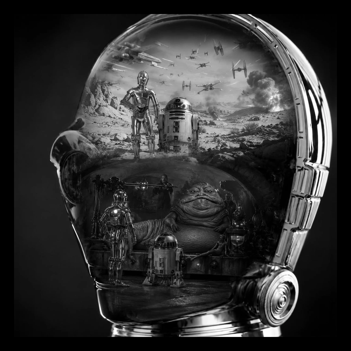 Tatooine Reflections — engraved slate artwork from the Heroes & Adventures collection
