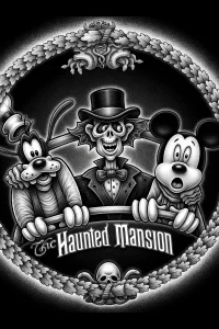 Haunted Mansion Trio — engraved slate artwork from the Theme Park Nostalgia collection