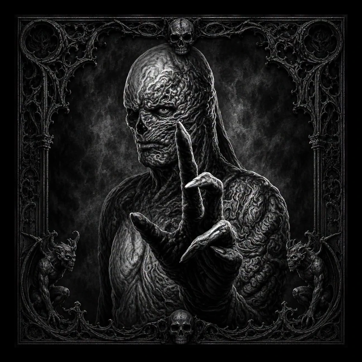 A Quiet Warning — engraved slate artwork from the Dark Fantasy collection