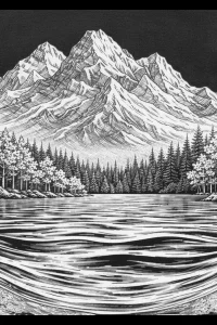 Across the Mountain Lake — engraved slate artwork from the Nature & Wildlife collection