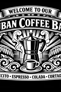 Cuban Coffee Bar — Sunburst — engraved slate artwork from the Cuban & Latino Heritage collection