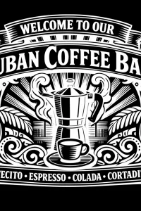 Framed Cuban Coffee Bar — engraved slate artwork from the Cuban & Latino Heritage collection
