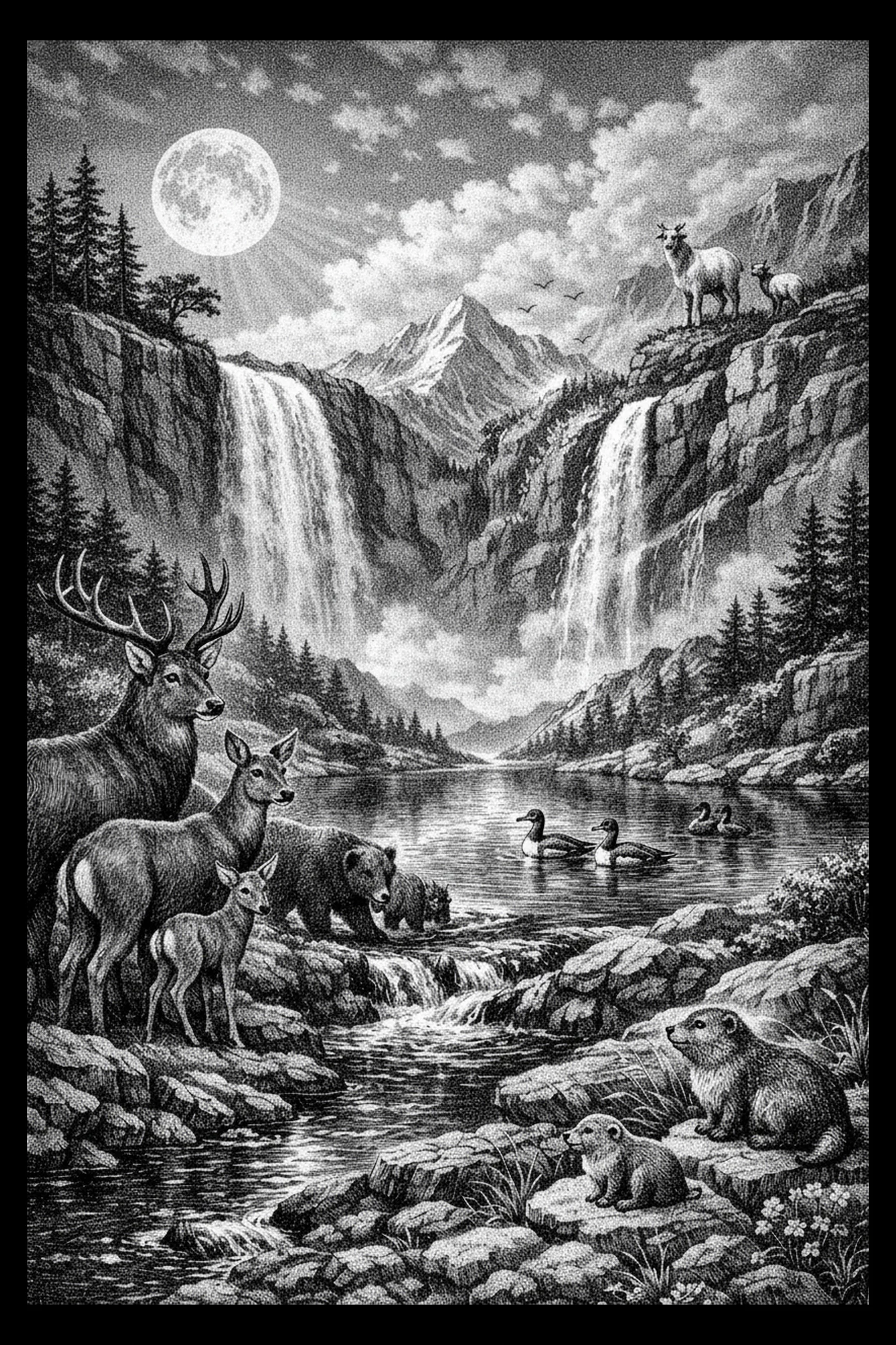 The Valley Keeps Watch — engraved slate artwork from the Nature & Wildlife collection