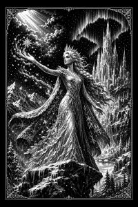 Ice Queen at Midnight — engraved slate artwork from the Fairy Tales & Storybooks collection