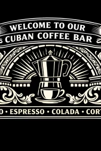 Cuban Coffee Bar — engraved slate artwork from the Cuban & Latino Heritage collection
