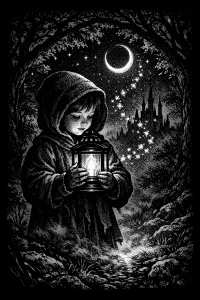 Lantern of Stars — engraved slate artwork from the Fairy Tales & Storybooks collection