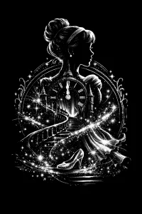 Midnight Glass Slipper — engraved slate artwork from the Fairy Tales & Storybooks collection