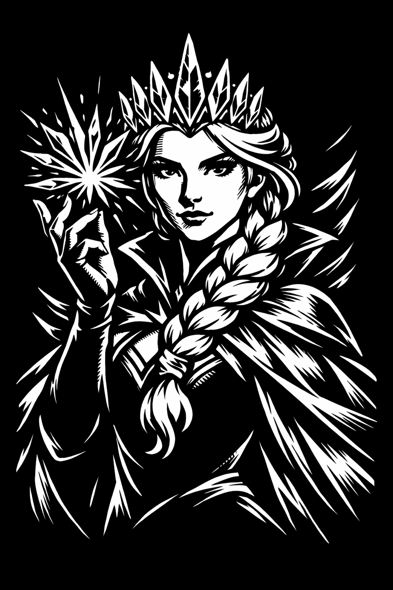 Frost Crown — engraved slate artwork from the Heroes & Adventures collection